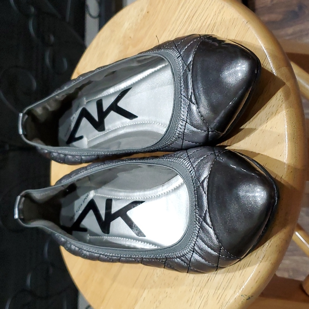 Anne Klein Sport Pewter Quilted Flats